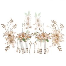 新娘秀禾頭飾手工造液花古裝婚禮古典流蘇步搖髮飾秀禾服漢服配飾 歷史價格詳細信息