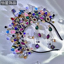 怡星 女式新款高級感發卡奢華彩色水鑽三件套飾品重工髮飾a46 歷史價格詳細信息