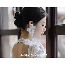 新款新娘花朵流蘇耳墜耳飾設計感高級個性新中式復古誇張晨袍耳環 歷史價格詳細信息