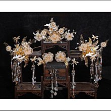 中式新娘結婚秀禾頭飾流蘇步搖簪子梳子秀禾服頭飾邊夾對夾髮飾女 歷史價格詳細信息