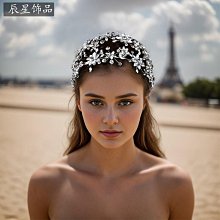 新款頭飾 新娘手工髮帶 盤發水鑽發箍婚紗禮服造型髮飾 a458 歷史價格詳細信息