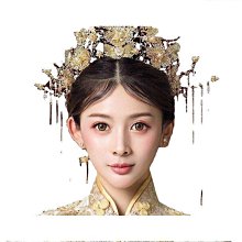 新款中式新娘結婚頭冠頭飾鳳冠秀禾服配飾古風流蘇步搖漢服女 歷史價格詳細信息
