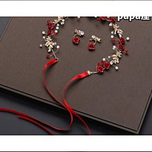 新娘紅色結婚敬酒服髮飾新中式旗袍2023新款秀禾服頭飾女簡單大氣 歷史價格詳細信息