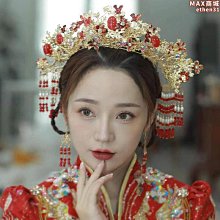 新娘秀禾頭飾新款古裝新娘中式婚禮結婚髮飾秀禾服鳳冠配飾女 歷史價格詳細信息