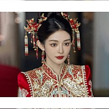 秀禾頭飾新娘大氣高級感鳳冠新中式步搖髮簪流蘇結婚演出古裝髮飾 歷史價格詳細信息