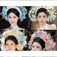 蟳埔女潯埔女頭飾簪花圍高顏值仿真花一體式穿戴方便 歷史價格詳細信息