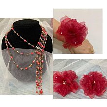 【飾品】紅色項鍊155公分可變化造型穿戴新娘晚禮服 伴娘造型裝飾 新祕 攝影公司造型部 個人寫真造型師設計師 歷史價格詳細信息