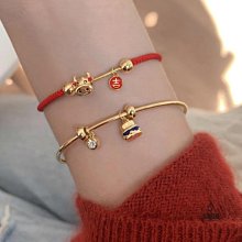 年紅繩手鍊 純銀990 男女通用 民族風 本命年手工編織 節日禮物 歷史價格詳細信息