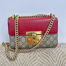 GUCCI/Padlock皮革 拼色 蜜蜂 鏈條鎖扣壓花 單肩斜挎包 409487 歷史價格詳細信息