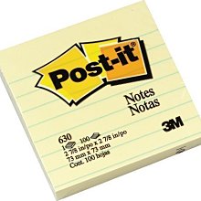 3M 630 Post-it 利貼 可再貼橫格便條紙 便利貼 黃色 76.2x76.2mm 歷史價格詳細信息