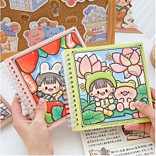 提拉多阿布方形手帳本高顏值女生可愛女孩手杖小麻薯手賬本禮物軟殼透明活頁可拆小學生少女心ins風網紅手仗~特價 歷史價格詳細信息