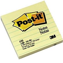 3M 630 Post-it 利貼 可再貼橫格便條紙 便利貼 黃色 76.2x76.2mm 歷史價格詳細信息