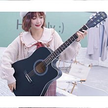 民謠吉他初學者41寸單板男女學生網紅新手練習成人38寸木吉它樂器  (滿300出貨) 歷史價格詳細信息