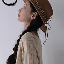 帽子 美式復古藍色西部牛仔帽女夏季出游防曬大檐太陽帽毛邊騎士帽男潮 歷史價格詳細信息