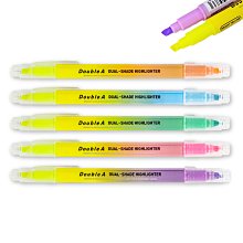 Double A 雙頭螢光筆(雙色)-五色組合(平頭4mm) 歷史價格詳細信息