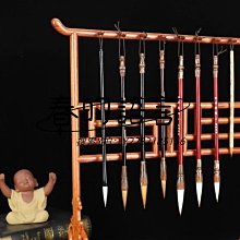 創意毛筆掛筆架文房四寶復古實木紅木毛筆架學生用桌面收納毛筆擱 歷史價格詳細信息