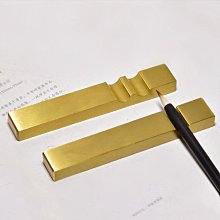 筆架黃銅筆擱毛筆架筆山創意設計文房四寶多功能兩用黃銅鎮紙尺迷你放毛筆的筆托創意書房擺件中國風書法國畫用具 歷史價格詳細信息