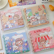 提拉多阿布方形手帳本高顏值女生可愛女孩手杖小麻薯手賬本禮物軟殼透明活頁可拆小學生少女心ins風網紅手仗~特價 歷史價格詳細信息