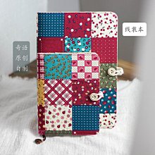 手賬本布藝面粉色花朵A5A6活頁線裝本文藝復古手賬本子手工隨身記事本 歷史價格詳細信息
