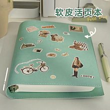 活頁手賬本軟皮筆記本子活頁本可拆卸扣環活頁夾手帳本子藝文精緻 紙手賬貼紙 不重複 手帳貼紙 素材 萌系日常-鑫星精選 歷史價格詳細信息