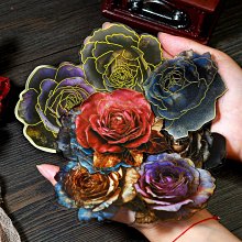 復古貼紙手帳素材 玫瑰花貼紙 tn手帳 不干膠大尺寸花朵相冊DIY 歷史價格詳細信息