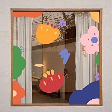 【滿200出貨】ins風貼紙蛋糕服裝店櫥窗玻璃門貼紙裝飾卡通笑臉小紅書墻貼窗花~浪漫小屋 歷史價格詳細信息