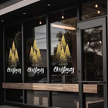 2024耶誕節裝飾貼紙玻璃貼復古美式風格手繪潮流插畫玻璃門靜電貼 歷史價格詳細信息