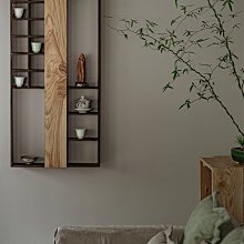 茶架掛壁式博古架木質擺放紫砂壺博古架燒桐木茶葉櫃置物架48格 歷史價格詳細信息