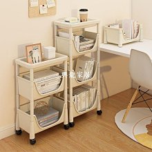 【米顏】移動書架落地置物架桌下書本收納帶輪小推車桌邊桌面收納簡易書柜 價格比較,價格查詢,歷史價格詳細信息