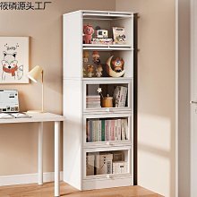 書架防塵落地置物架 家用兒童帶門桌面收納 多層簡易客廳儲物架 書櫃 歷史價格詳細信息