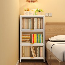 【熱賣】書架置物架落地防塵收納柜子仿玻璃亞克力帶門家用儲物櫃窄縫書櫃 歷史價格詳細信息