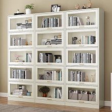 【熱賣】書架置物架落地防塵收納柜子仿玻璃亞克力帶門家用儲物櫃窄縫書櫃 歷史價格詳細信息