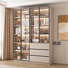 【現貨】書櫃帶鋼化玻璃門書架落地置物架學生家用多層鋼製防塵展示置物櫃 歷史價格詳細信息