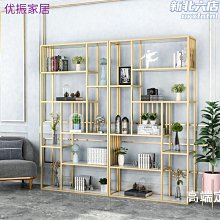 簡約鐵藝隔斷置物架 落地辦公室實木書架裝飾展示架客廳收納櫃 歷史價格詳細信息