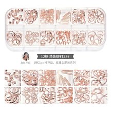 12格鉚釘圓盤♥️12格綜合彎棒組 金屬棒 細金條 金屬條棒 弧形棒 弧形彎棒條 半圓條 金色鉚釘【羽美甲 歷史價格詳細信息