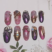 手作穿戴甲製作短方圓可愛高級2024新年中長款美甲貼片手工可拆卸 歷史價格詳細信息