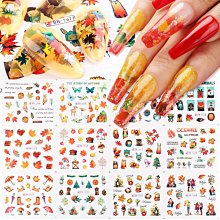美甲材料 指甲貼紙 美甲貼紙 熱銷美甲5D背膠貼浮雕彩色圣誕雪花雪人小鳥禮物立體雕花ST001【滿200元發貨】 歷史價格詳細信息