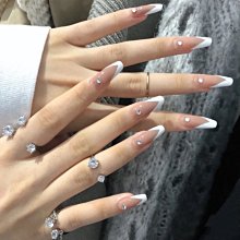 手工甲片 穿戴假指甲 極簡海莉同款白月光極光美甲-滿599免運 歷史價格詳細信息