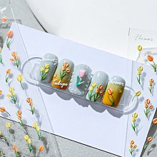 新款美甲郁金香復古小香風美甲貼紙粉色框珍珠圍邊小清新立體花朵夢歌家居館 歷史價格詳細信息