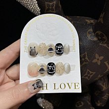 手繪穿戴甲 敲可愛貓咪爪爪棋盤格可拆卸假指甲美甲貼片成品 美甲貼片 指甲貼片 美甲片 穿戴甲 指甲貼 美甲貼 NK064 歷史價格詳細信息