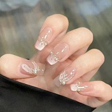 手作穿戴甲製作短方圓可愛高級2024新年中長款美甲貼片手工可拆卸 歷史價格詳細信息