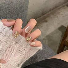 實拍穿戴甲手作輕奢風溫柔氣質裸色香檳魔鏡法式中國風手繪樹葉穿戴甲 美甲貼 假指甲 指甲貼紙 指甲貼片 穿戴指甲 美甲片 歷史價格詳細信息
