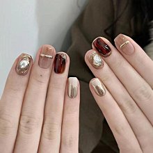 穿戴爆款高級法式指甲貼片新款顯白ins美甲手工可拆卸甲片成品 歷史價格詳細信息