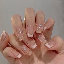 純手工穿戴甲光療美甲貼片海洋人魚姬菱形亮片藍色新款中長指甲片 指甲貼片 美甲片 指甲貼200 LX063 歷史價格詳細信息