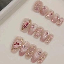 純手工美甲穿戴甲假指甲貼片美甲成品爆閃鉆鏤空魔鏡粉愛心可拆卸穿戴甲 美甲貼 假指甲 指甲貼紙 指甲貼片 穿戴指甲 美甲片 歷史價格詳細信息