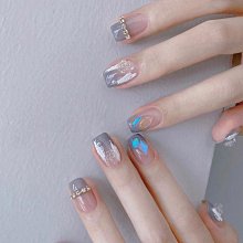 穿戴甲 小紅書爆款 指甲貼片 穿戴式 可拆卸 長款閃耀蝴碟結 假指甲 美甲片 歷史價格詳細信息