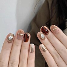 美甲穿戴甲秋冬顯白甲片美甲貼片爆 新款指甲貼美甲貼短款 歷史價格詳細信息