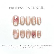 熱銷直出 圣誕款穿戴甲手工穿戴甲片手作爆閃瓷白貓眼石膏圣誕樹可拆卸 美甲貼 歷史價格詳細信息