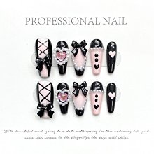 熱銷直出 黑暗榮耀手工穿戴甲暗黑暈染辣妹長款美甲貼片歐美風吊墜指甲片 美甲貼 歷史價格詳細信息