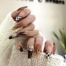 手工穿戴甲小眾辣妹甜酷金屬立體美甲貼片極光腮紅穿戴式指甲貼 歷史價格詳細信息